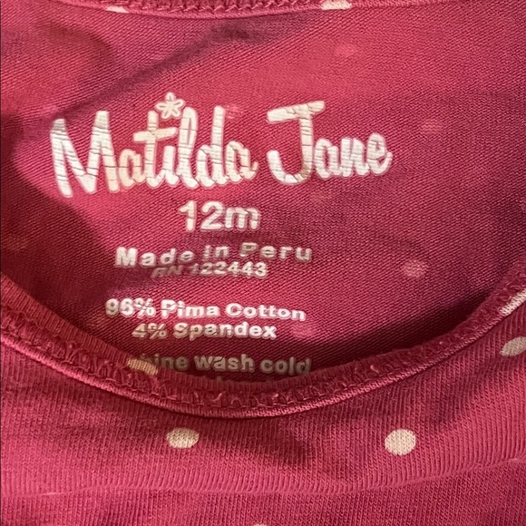 Matilda Jane Girls 12 month Pink Polka Dot Twirl Dress - Picture 3 of 5